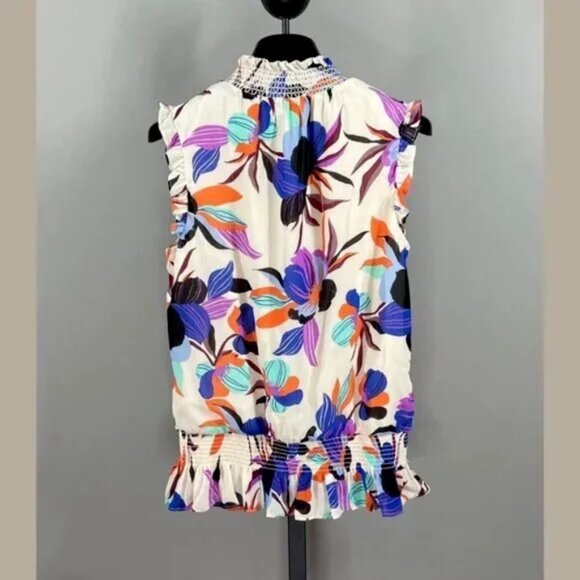 NEW J Crew Shirt Womens 2 purple floral blouse preppy colorful classic - Picture 9 of 11